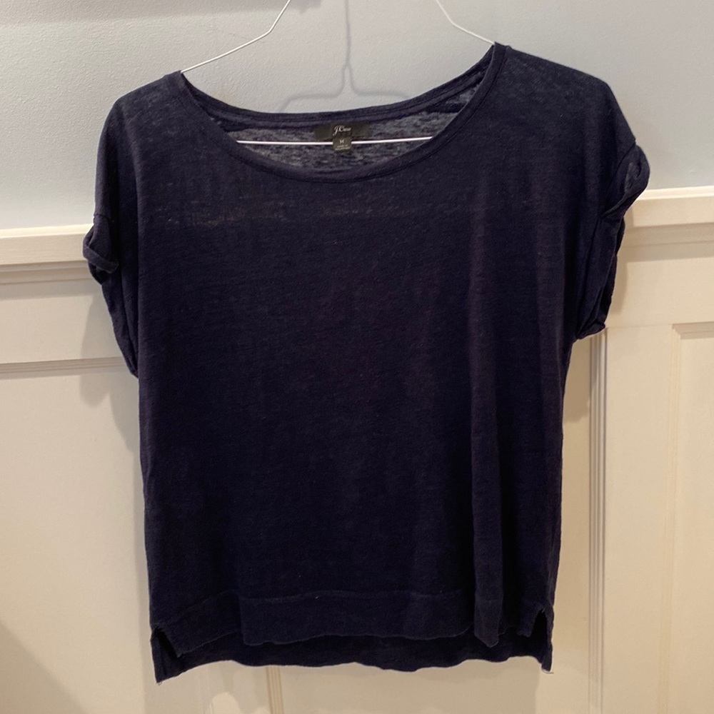 Navy blue J. Crew Linen Top